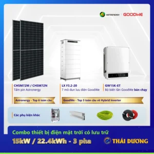 Tiền Điện 9-12 Triệu Đồng / Tháng, Lắp Hệ Thống Điện Mặt Trời Hybrid 15kW Lưu Trữ 22kWh 3 Pha