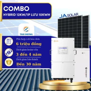Tiền Điện 6 Triệu/Tháng, Lắp Hệ Thống Hybrid 12kWp Lưu Trữ 10kWh