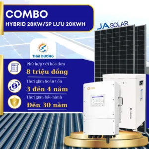 Tiền Điện 8 Triệu/Tháng, Lắp Hệ Thống Hybrid 3 Pha Công Suất 28kWp Lưu Trữ 20kWh