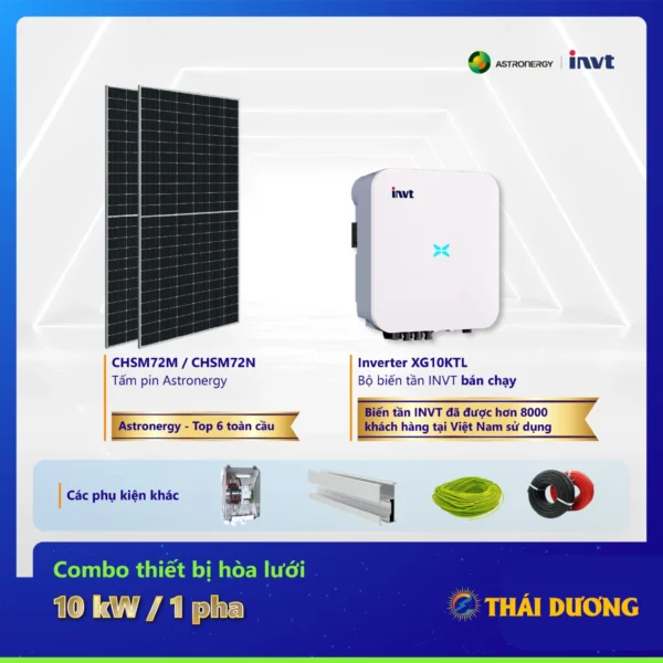 Tiền Điện 6-8 Triệu Đồng / Tháng, Lắp Hệ Thống Điện Mặt Trời Hybrid 10kW Lưu Trữ 10kWh