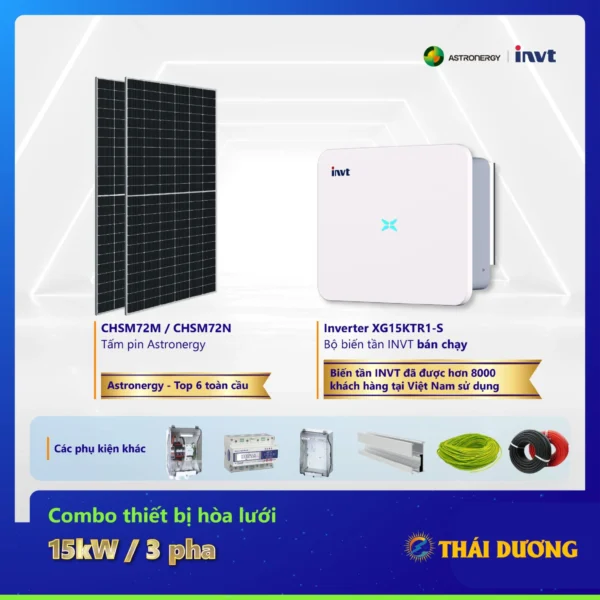Tiền Điện 9-12 Triệu Đồng / Tháng, Lắp Hệ Thống Điện Mặt Trời 15kW 3 Pha