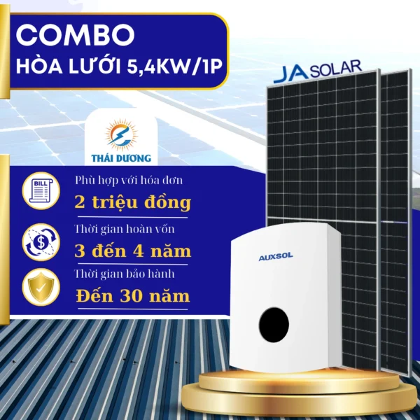 Tiền Điện 2 Triệu/ Tháng, Lắp hệ Thống Điện Mặt Trời Hòa Lưới 5,2kWp