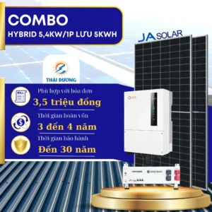 Tiền Điện 3,5 Triệu Đồng / Tháng, Lắp Hệ Thống Hybrid 5,4kWp Lưu Trữ 5kWh